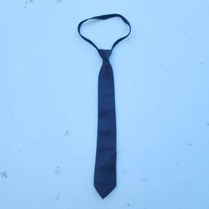 George Accessories Polyester Black Pattern Always-Tied Zip Mens Tie